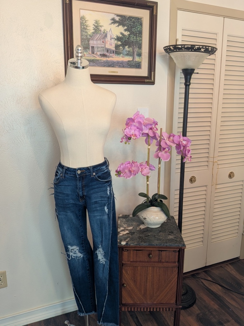 KanCan Distressed Skinny Ankle Jeans Size 9/28 | Raw Hem Frayed Seam Design